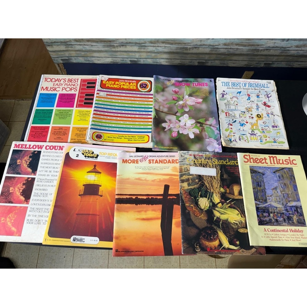 Hal Leonard Sheet Music Lot 8pc Multicolor Good Vintage Piano Organ Songbooks